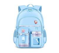 Kawaii School Backpack for Girls - Big Capacity Primary, Elementary, and Middle School Rucksack, Cute and Durable Bookbag for Teen Kids and Children (Blue)