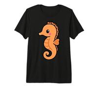 Kawaii Seahorse Cute Underwater Creature Illustration Premium T-Shirt