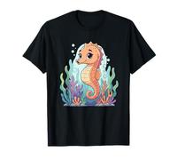 Kawaii Seahorse Underwater Coral Reef Scene T-Shirt