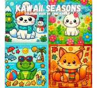 Kawaii Seasons: A cute coloring book of adorable animals through the four seasons: Adorable animals and cozy scenes to color - Perfect for kids, teens and adults (Tinie Kawaii Collection)