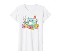 Kawaii Sewing Machine Craft Tools Family Art Value Graphic T-Shirt, Women, White, XS
