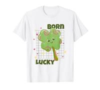 Kawaii Shamrock Born Lucky T-Shirt