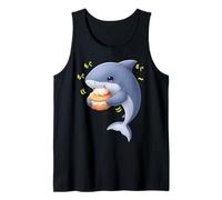 Kawaii Shark Ocean Fish Munching Happily Tank Top
