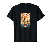 Kawaii Shiba Inu with Ramen Bowl T-Shirt