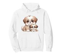 Kawaii Shih Tzu Mom and Puppy Dog Lover Pullover Hoodie