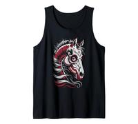 Kawaii Skeleton Horse Riding Horseback Mom Rider Day of Dead Tank Top