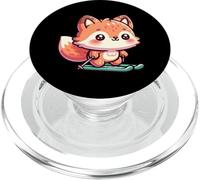 Kawaii Ski Fox Mascot Cute Winter Skiing Snow Fun PopSockets PopGrip for MagSafe