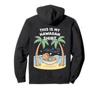 Kawaii Sleeping Capybara Hawaiian Aloha Hammock Beach Summer Pullover Hoodie