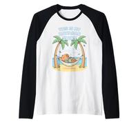 Kawaii Sleeping Capybara Hawaiian Aloha Hammock Beach Summer Raglan Baseball Tee