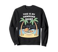 Kawaii Sleeping Capybara Hawaiian Aloha Hammock Beach Summer Sweatshirt