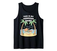 Kawaii Sleeping Capybara Hawaiian Aloha Hammock Beach Summer Tank Top