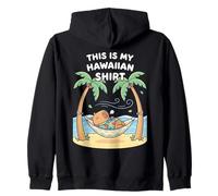 Kawaii Sleeping Capybara Hawaiian Aloha Hammock Beach Summer Zip Hoodie