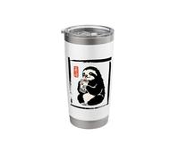Kawaii Sloth Drinking Boba Bubble Milk Tea Graphic Stainless Steel Insulated Tumbler
