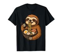 Kawaii Sloth Eating Ramen Noodles T-Shirt