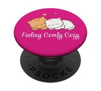 Kawaii Snuggling Anime Cats - Feeling Comfy Cozy Aesthetic PopSockets Adhesive PopGrip
