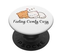 Kawaii Snuggling Anime Cats - Feeling Comfy Cozy Aesthetic PopSockets Adhesive PopGrip