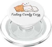 Kawaii Snuggling Anime Cats - Feeling Comfy Cozy Aesthetic PopSockets PopGrip for MagSafe
