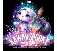 Kawaii Spooky Creatures Coloring Book: Adorable Halloween Monsters and Magical Cauldron Scenes - Black Background Coloring Pages for Adults and Teens ... Grayscale Coloring Book Series for Adults)