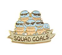 Kawaii Squirtles Squad Goals Adorable Enamel Pin Backpack Small Cute Colourful Unique Starter Cartoon Collection, S, Enamel, other