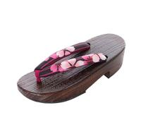 Kawaii-Story K-G-62-12 Pink Sakura Flowers Natural Wood Original Japan Geta Sandal Tabi Kimono Geisha Toe Separator, pink, 6 UK