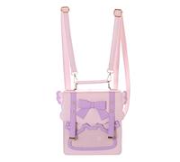 Kawaii-Story LB-6090-4 Pink Bow Pastel Japan JK Style Goth 2-in-1 Backpack Shoulder Bag 22 x 20 x 7 cm Women's Pu, pink, One Size