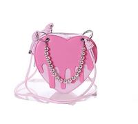 Kawaii-Story LB-6094-1 Pink Syrup Heart Shape Pearl Strap Pastel Goth Lolita Women's Bag 21 x 20 x 7 cm PU, pink, One Size