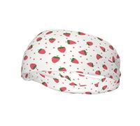 Kawaii Strawberry Print Headbands Sports Sweatband Athletic Exercise Bands Turban Hair Head For Men Women Yoga Fitness