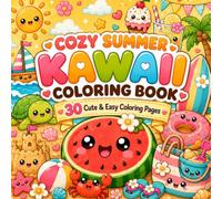 Kawaii Summer Adventures: Easy and Relaxing Coloring Pages Featuring Cute Summer Adventures (Cozy Seasons Kawaii Coloring Book Series)