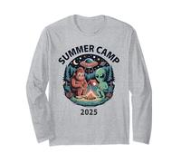 Kawaii Summer Camp 2025 Bigfoot Camping Alien Counselor Crew Long Sleeve T-Shirt