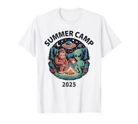 Kawaii Summer Camp 2025 Bigfoot Camping Alien Counselor Crew T-Shirt
