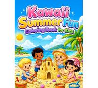 Kawaii Summer Fun Coloring Book for Kids Ages 3-8: 70 Adorable Beach & Ocean Fun with Cute Animals & Easy Designs