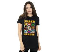Kawaii Super Heroes Cotton Boyfriend T-Shirt Marvel Black M