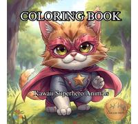 Kawaii Superhero Animals: Coloring Book of Cute Cats, Dogs, Bears & Foxes in Hero Costumes (50 Unique Intricate Images Coloring Book)