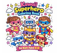 Kawaii Superhero Coloring Book for Kids: Cute and Easy Coloring Pages with Adorable Heroes, Animals, and Fun Adventures for Kids Ages 4-8
