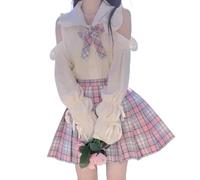 Kawaii Sweet Women Blouses Lolita Japanese Style Shirts Cute Preppy Puff Sleeves Off Shoulder White Black Female Top
