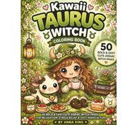 Kawaii Taurus Witch Coloring Book: 50 Bold & Easy Cute Zodiac Witch Pages for Relaxation, Stress Relief & Cozy Magical Fun