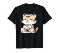 Kawaii Tiger Bubble Tea Boba Tiger T-Shirt