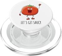 Kawaii Tomato Sauce Cute Funny Let's Get Saucy PopSockets PopGrip for MagSafe