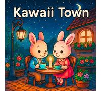 Kawaii Town Coloring Book: Adorable Animal Coloring Book with Big Spaces, Clear Outlines and Fun, Easy-to-Color Scenes