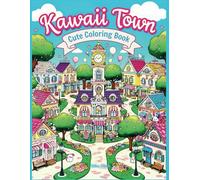 Kawaii Town Coloring Book For Adults and Kids: Featuring 50 Unique Illustration of Adorable City Including Cute Shops Front, Charming Villages, Vibrant Streets and More!