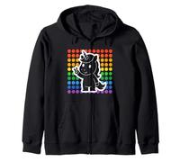 Kawaii Unicorn Peace Sign Rainbow Dots Cute Animal Zip Hoodie