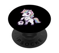 Kawaii Unicorn Playing Soccer Rainbow Magic PopSockets Adhesive PopGrip