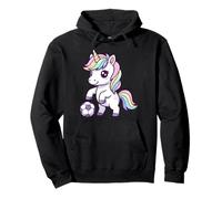 Kawaii Unicorn Playing Soccer Rainbow Magic Pullover Hoodie