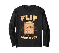 Kawaii Waffle Flip Your Mood Positive Message Long Sleeve T-Shirt