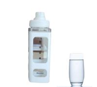 Kawaii Water Bottle with Straw, Cute Water Bottle Square Drinking Bottle Portable Sport Water Cup Plastic Water Cups 700ml(White)