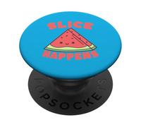 Kawaii Watermelon Slice Happens Summer Fruit Pun PopSockets Adhesive PopGrip
