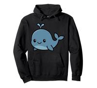 Kawaii Whale Cute Cartoon Ocean Animal Illustration Pullover Hoodie