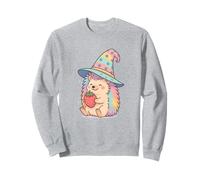 Kawaii Wizard Hedgehog in Cute Pastel Witch Hat Design Sweatshirt