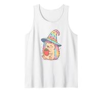 Kawaii Wizard Hedgehog in Cute Pastel Witch Hat Design Tank Top