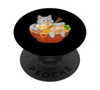 Kawaii Wolf Ramen Cup Soup Japan Food Noodle Anime Otaku PopSockets Adhesive PopGrip